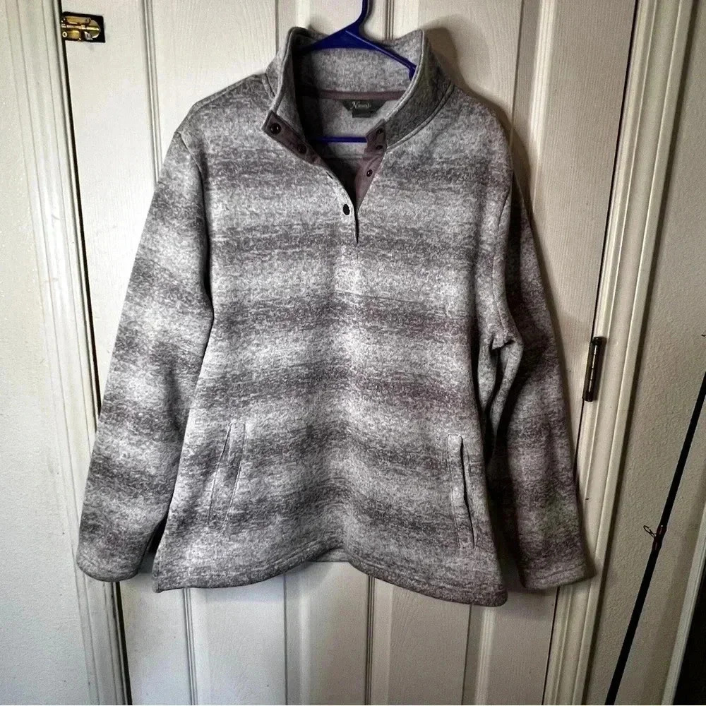 Natural Reflection Bass Pro Cabelas Ombré Mens Sweater Size Large Snap Neck Warm